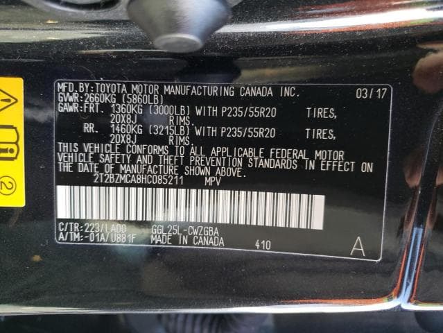 2017 LEXUS RX 350 BASE 10