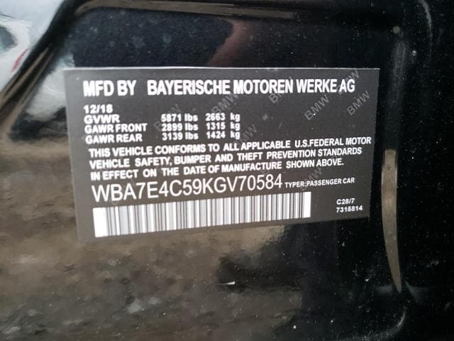 2019 BMW 740 XI 10