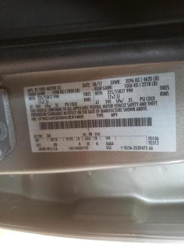 2017 FORD ESCAPE SE SE 10