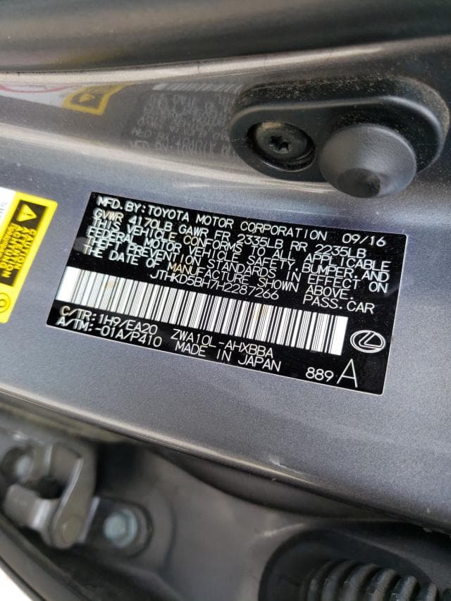 2017 LEXUS CT 200 10