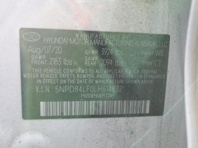 2020 HYUNDAI ELANTRA SEL 12