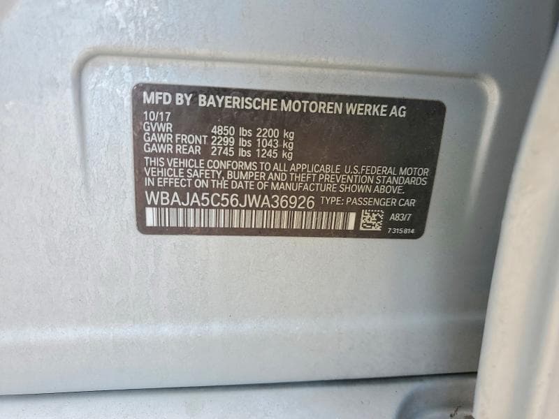 2018 BMW 530 I I 10