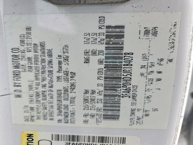 2018 FORD FUSION SE 13