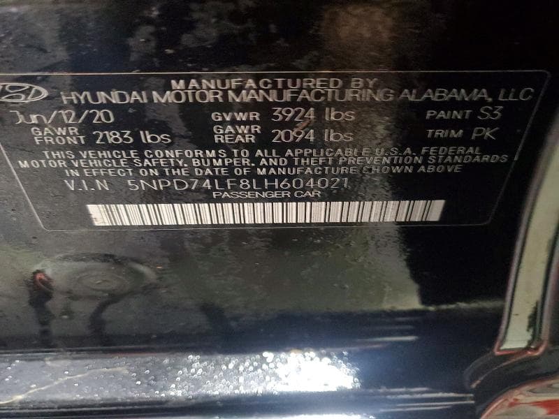 2020 HYUNDAI ELANTRA SE 12
