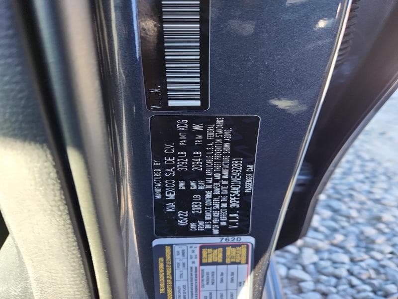 2022 KIA FORTE GT LINE 12