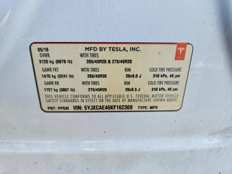 2019 TESLA MODEL X 14