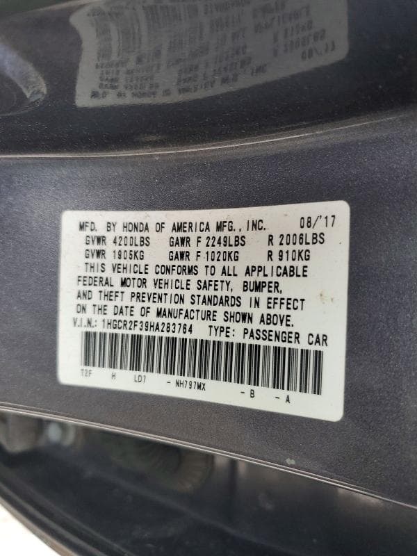 2017 HONDA ACCORD LX 13