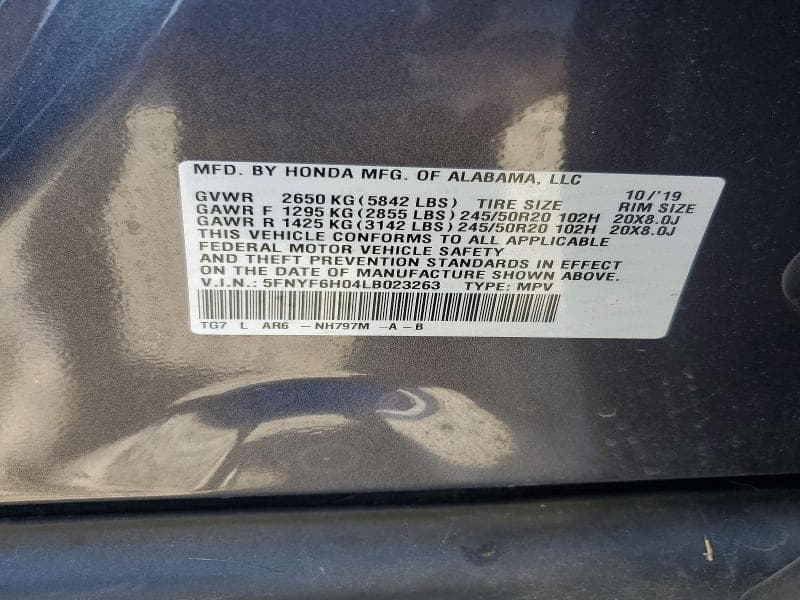 2020 HONDA PILOT ELITE 13