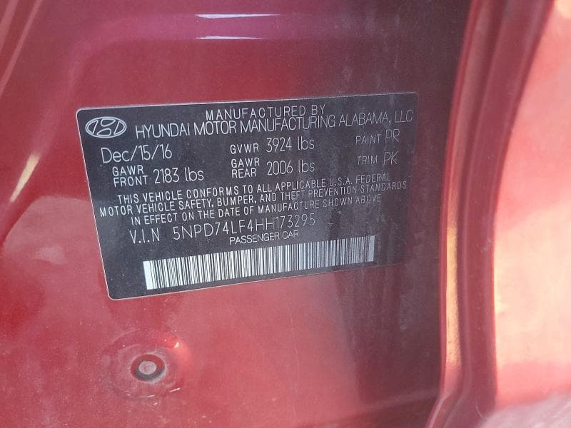 2017 HYUNDAI ELANTRA SE 12