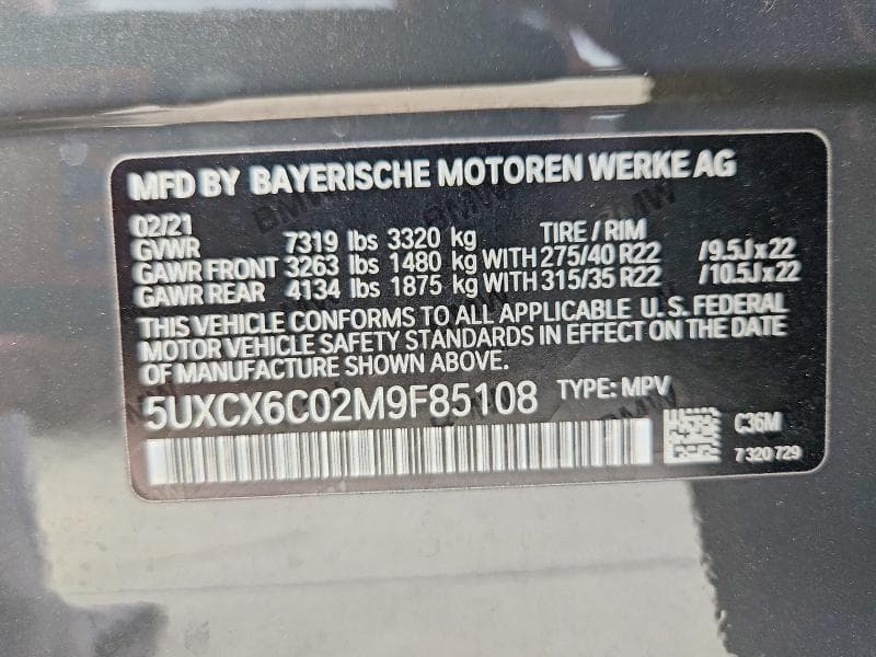 2021 BMW X7 M50I 12
