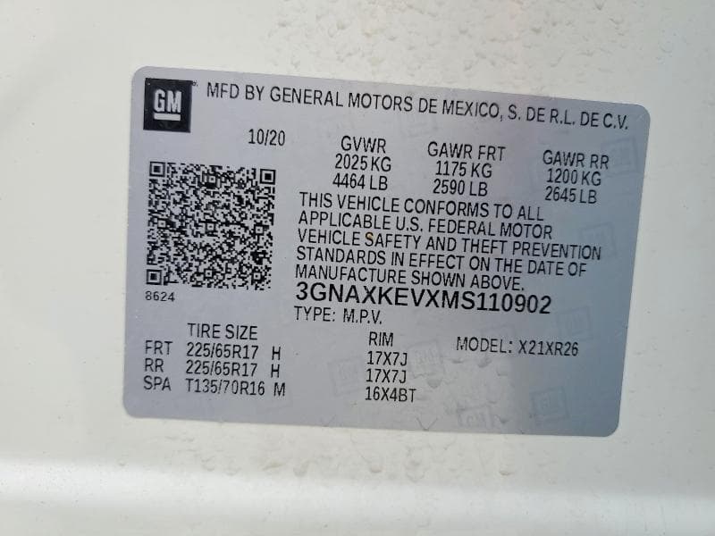 2021 CHEVROLET EQUINOX LT 13