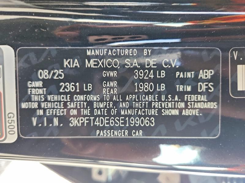 2025 KIA K4 LXS 12