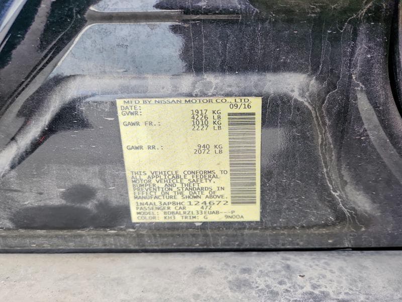 2017 NISSAN ALTIMA 2.5 12