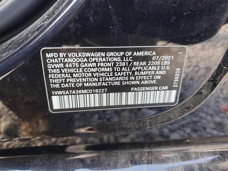 2021 VOLKSWAGEN PASSAT SE 12