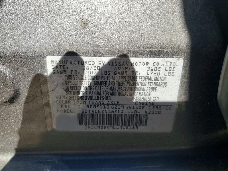 2020 NISSAN VERSA S 10