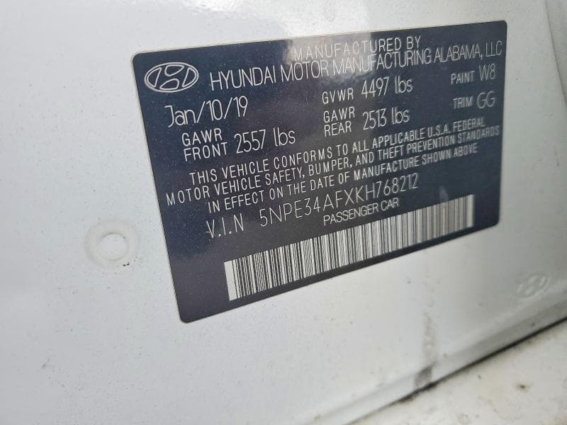2019 HYUNDAI SONATA LIMITED 12