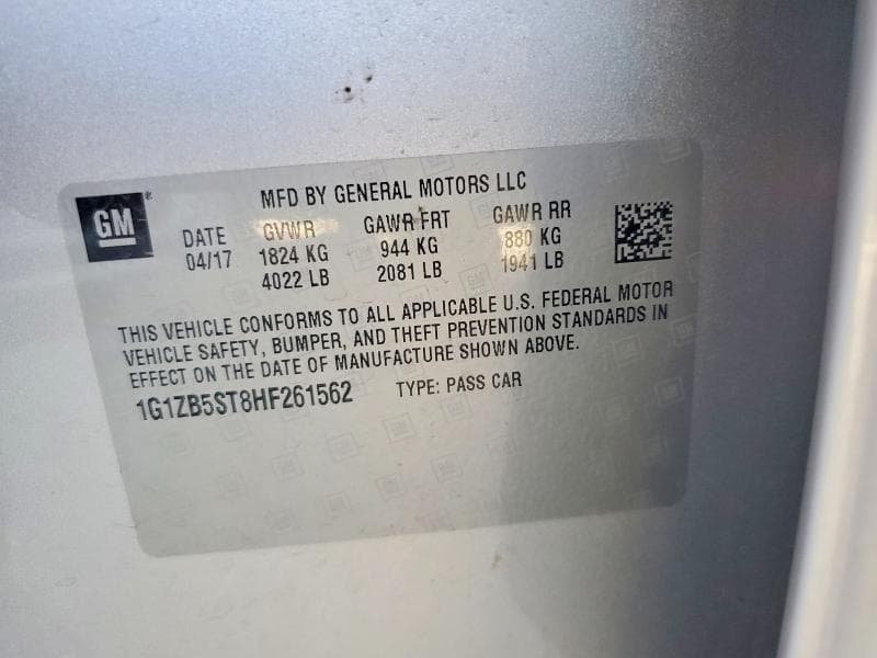 2017 CHEVROLET MALIBU LS 12