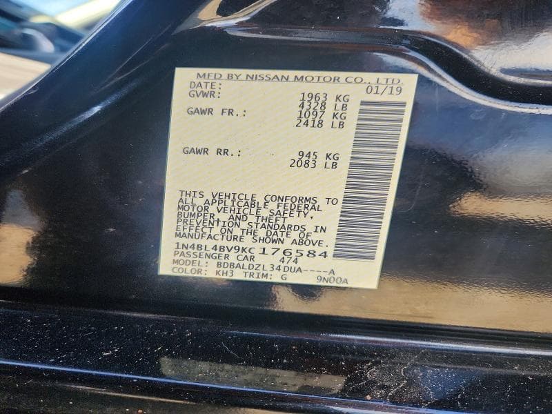 2019 NISSAN ALTIMA S 13