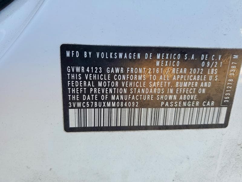 2021 VOLKSWAGEN JETTA S 12
