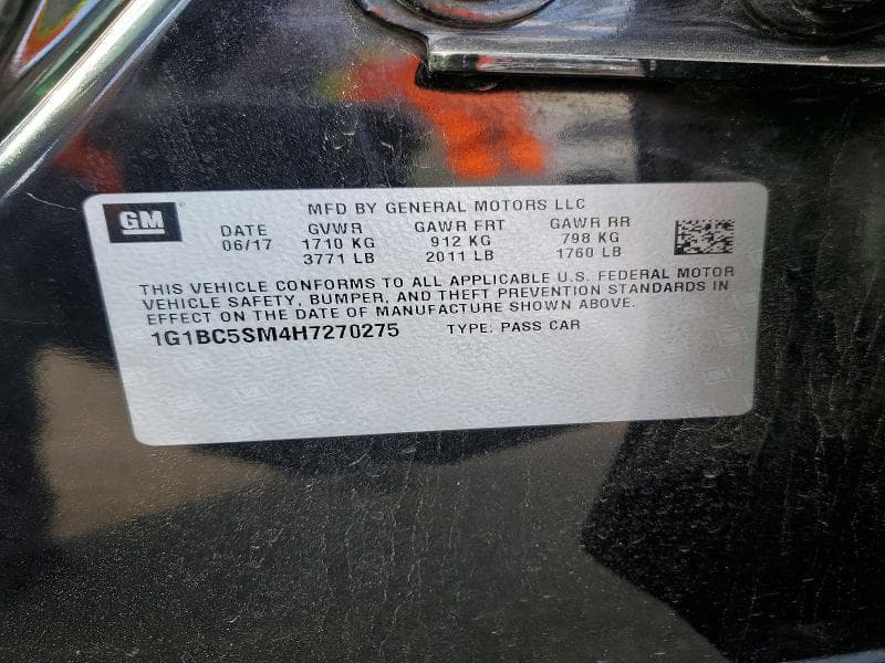 2017 CHEVROLET CRUZE LS 13