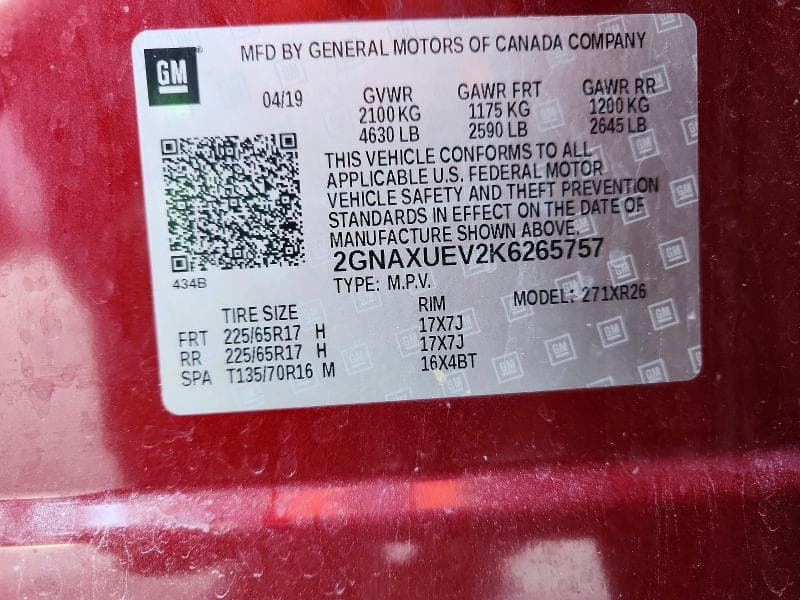 2019 CHEVROLET EQUINOX LT 12