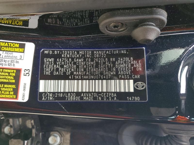 2022 TOYOTA CAMRY XSE 12