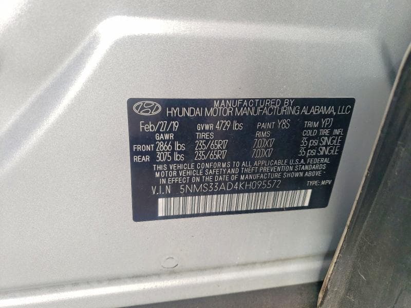 2019 HYUNDAI SANTA FE SEL 13