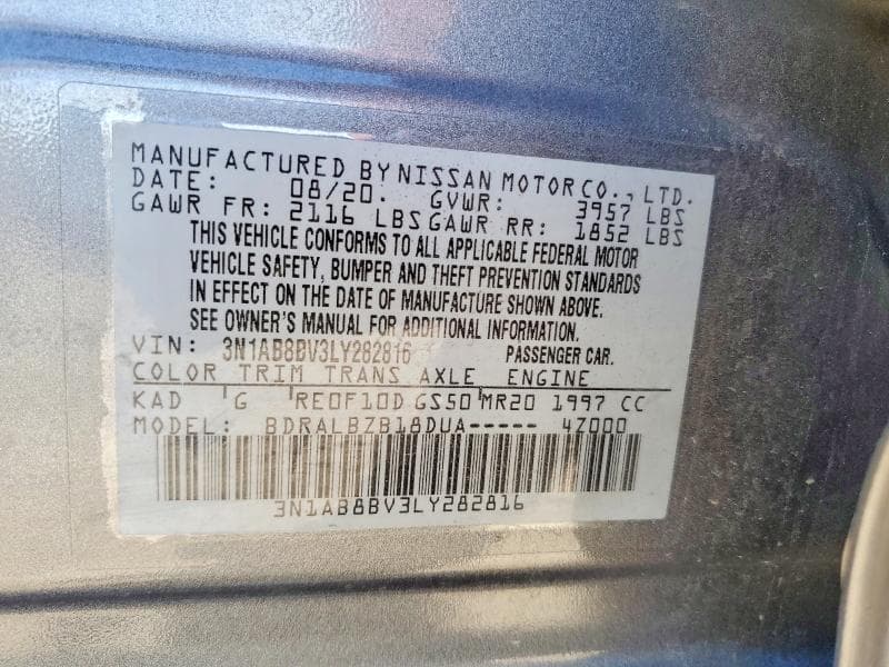 2020 NISSAN SENTRA S 12