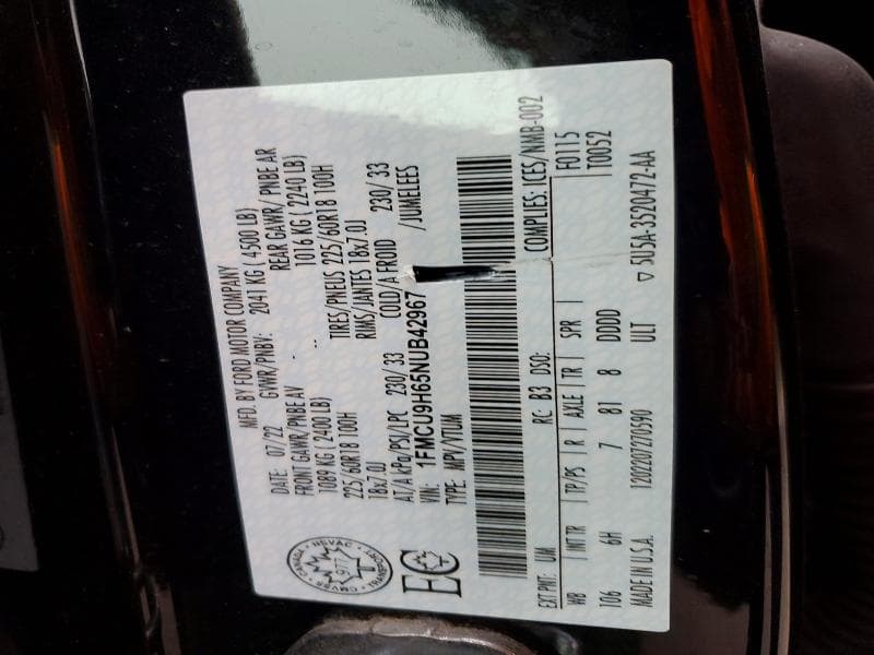 2022 FORD TRUCK/VAN ESCAPE SEL 4DR AWD 13