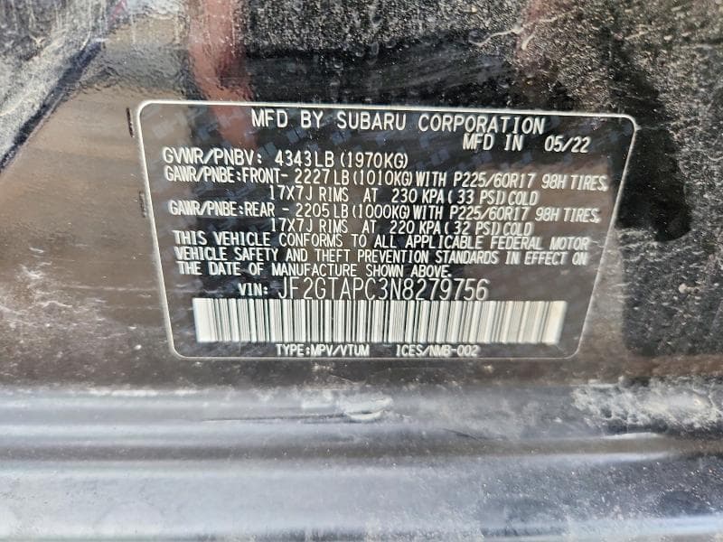 2022 SUBARU CROSSTREK PREMIUM 12