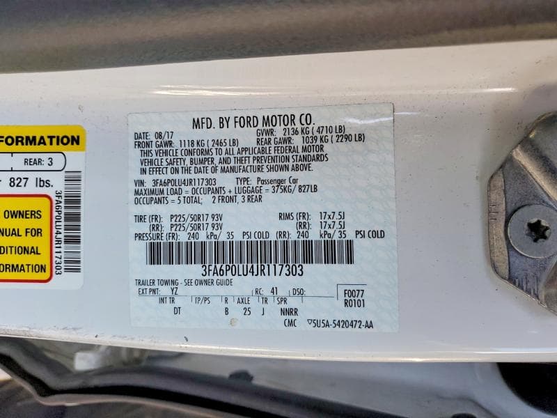 2018 FORD FUSION SE HYBRID 12