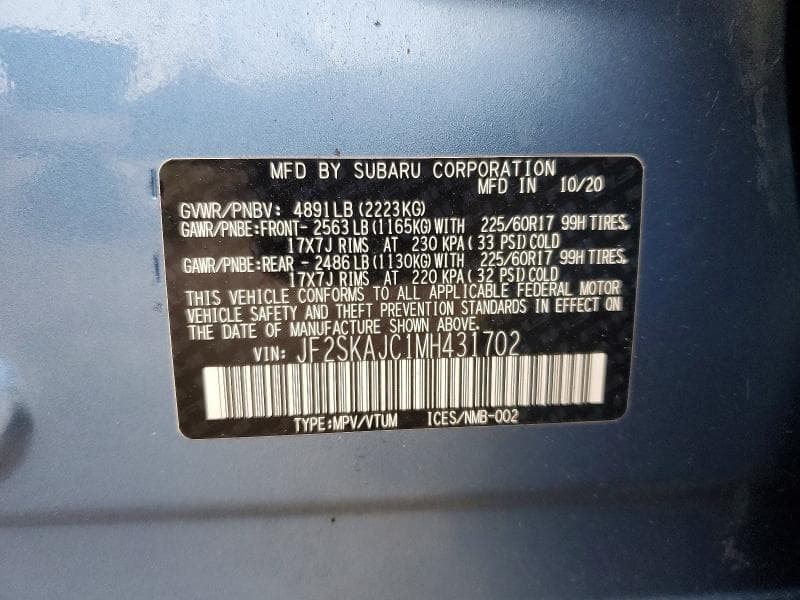 2021 SUBARU FORESTER PREMIUM 14