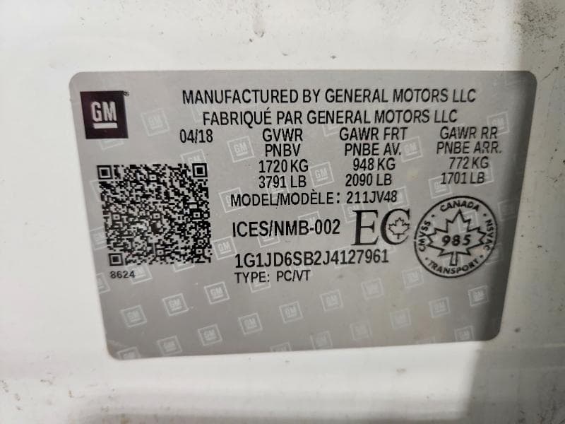 2018 CHEVROLET SONIC LT 12