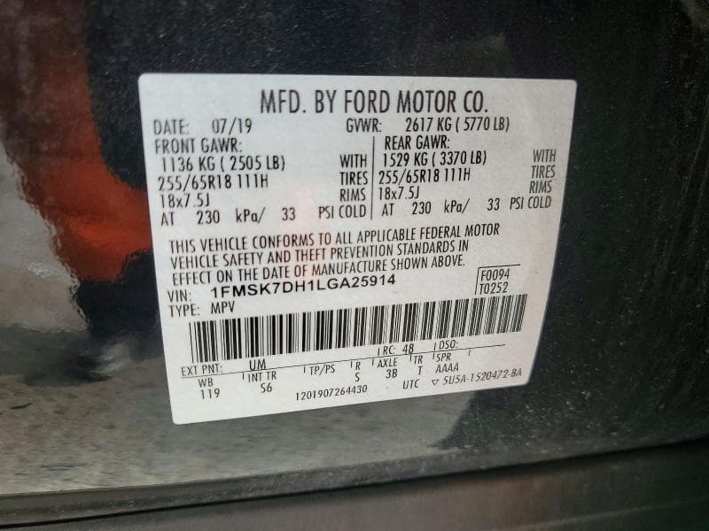 2020 FORD EXPLORER XLT 13