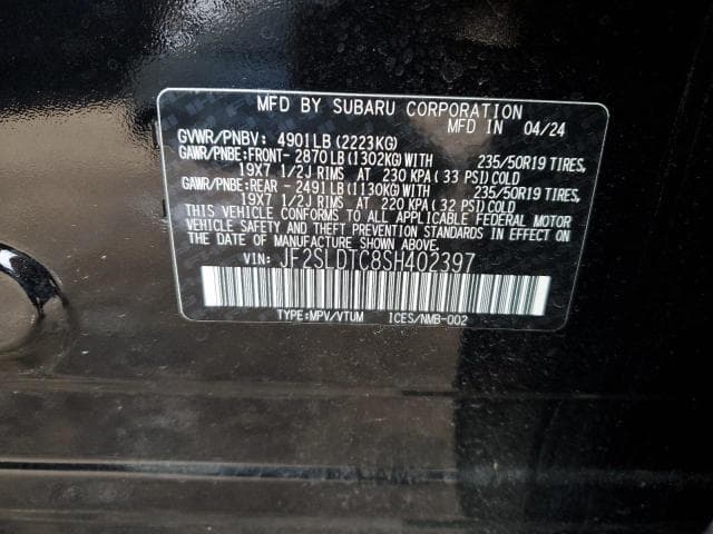 2025 SUBARU FORESTER TOURING TOURING 12