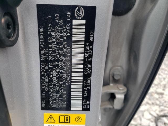 2019 LEXUS ES 350 12
