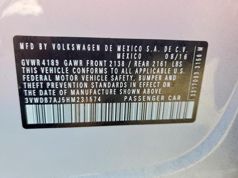 2017 VOLKSWAGEN JETTA SE 12