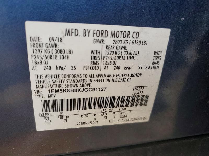 2018 FORD EXPLORER 13