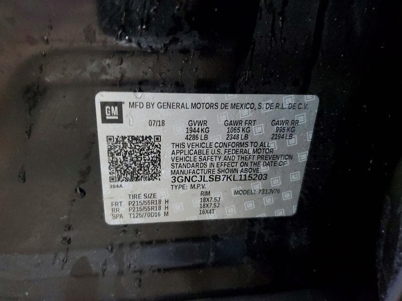 2019 CHEVROLET TRAX 1LT 12