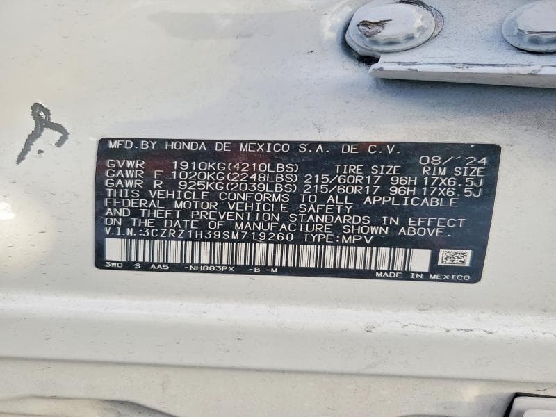 2025 HONDA HR-V LX 13