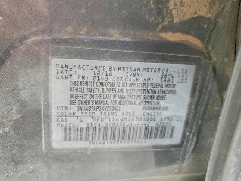 2019 NISSAN SENTRA SV 13