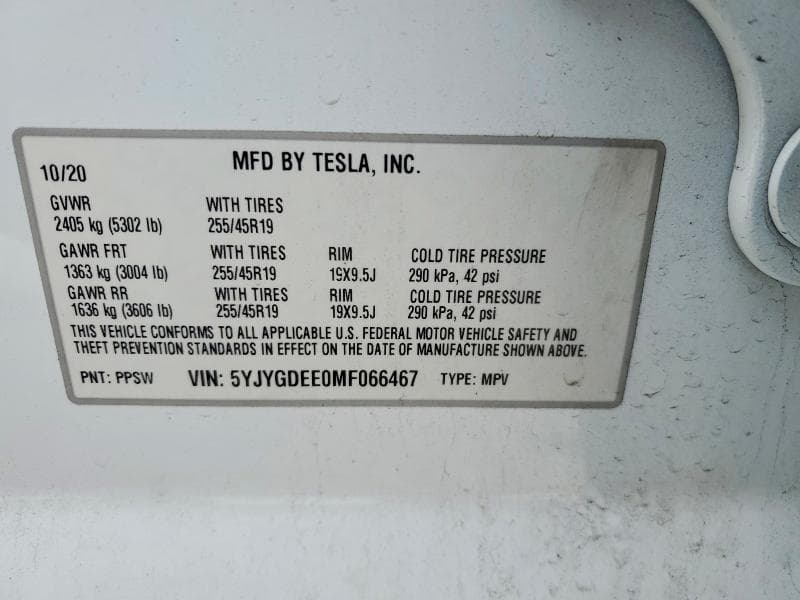 2021 TESLA MODEL Y 13