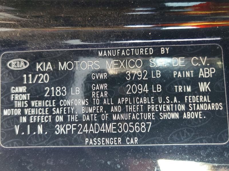 2021 KIA FORTE 12