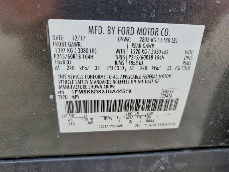 2018 FORD EXPLORER XLT 13