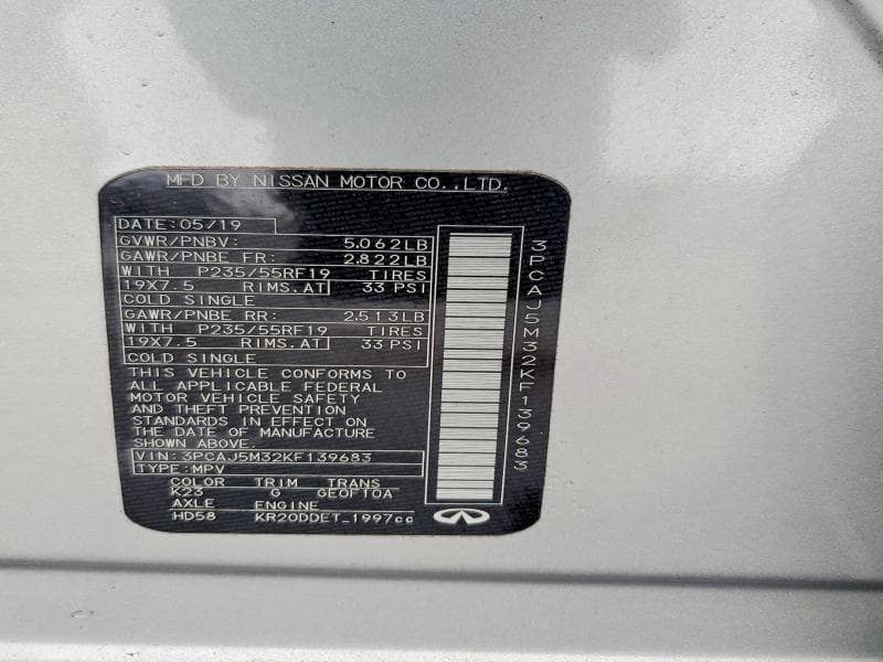 2019 INFINITI QX50 ESSENTIAL 14