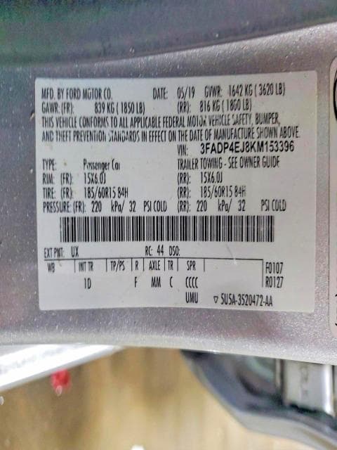 2019 FORD FIESTA SE 12