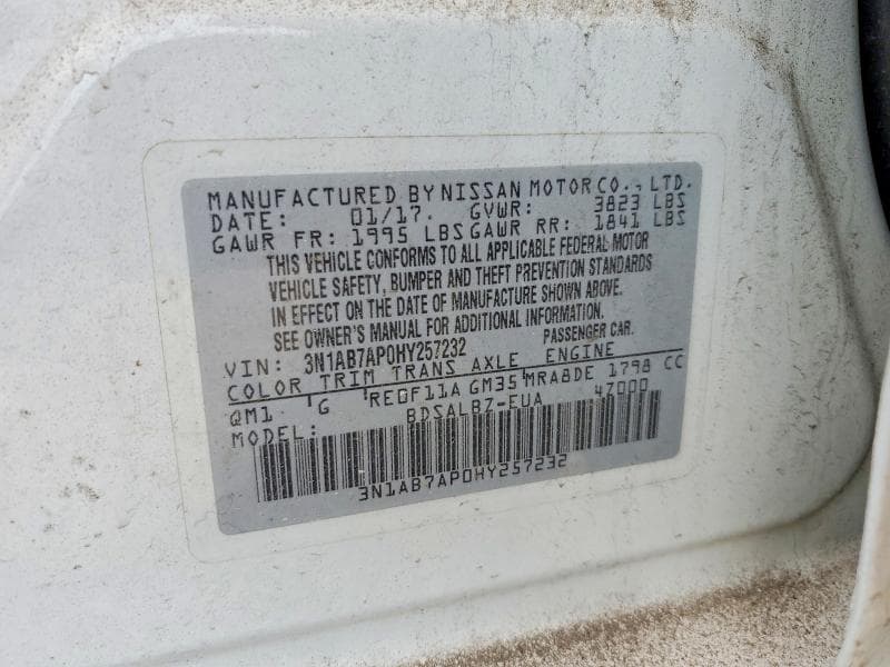 2017 NISSAN SENTRA 12