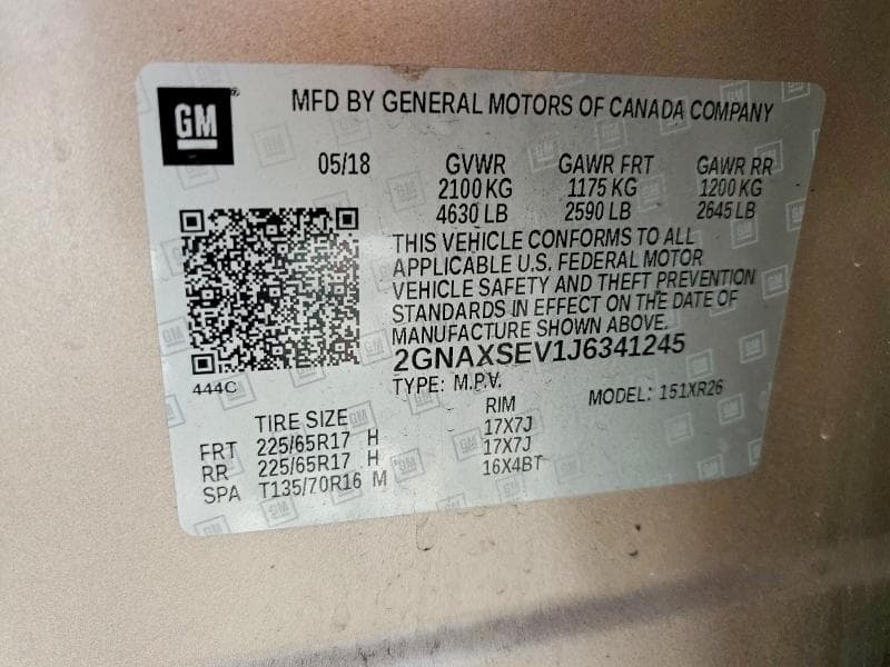 2018 CHEVROLET EQUINOX LT 14
