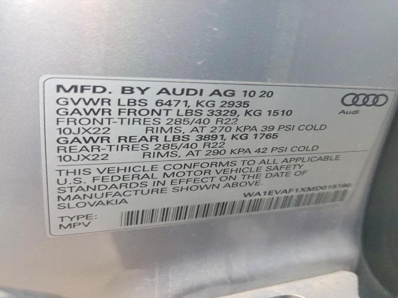 2021 AUDI Q8 PREMIUM PLUS S-LINE 13