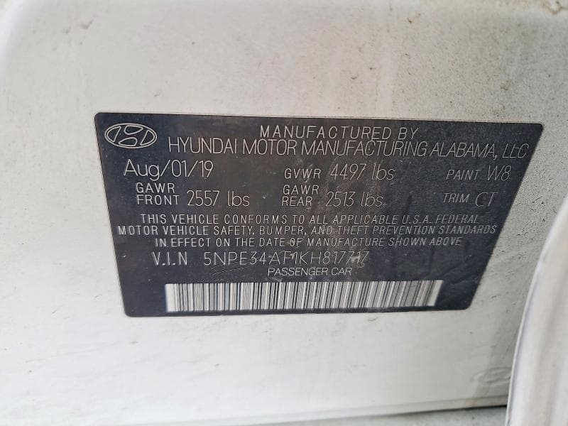 2019 HYUNDAI SONATA SPORT 12